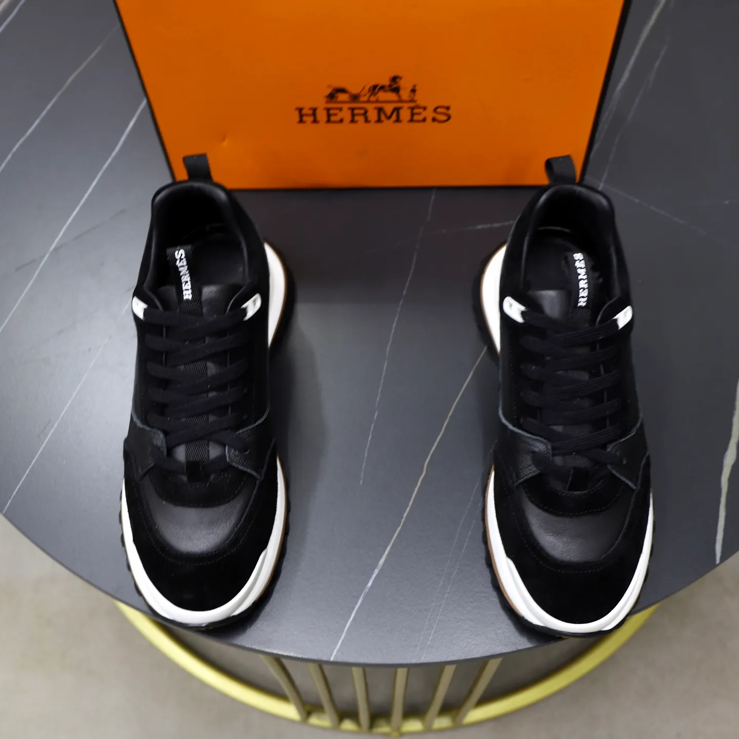 Men's shoes: 462💰🎬【Hermès】Official website synchronization Counter quality French Paris catwalk style Simple and classic Imported original fabric Original outsole Size (size): 38-44